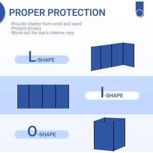 Outsunny Camping Windbreak with Carry Bag - Blue by Outsunny