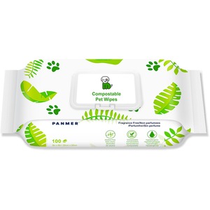 Pet Friendly - Compostable Pet Wipes - 100 Wipes / 100 by Panmer