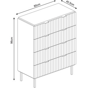 Saxon 4-Drawer Chest - Black