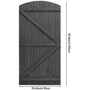 Wooden Arch Garden Gate - Grey / 90cm / 150cm by lifeideas