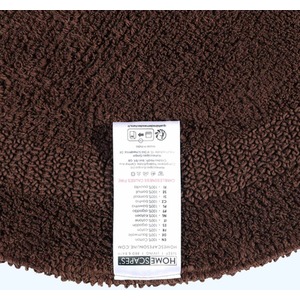 Luxury Reversible Round Bath Mat - Chocolate by Homescapes