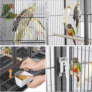 Wide Bird Cage with Divider - Black by Yaheetech