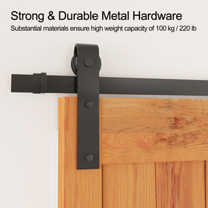 Barn Door Sliding Hardware Track Set Kit - Black by Yaheetech