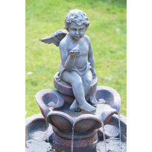 Minel Solar Powered Bird Bath and Water Feature - Brown by Primrose