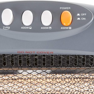 1200w Halogen Heater withReplaceable Tubes - Energy Saving - Grey by Highlands Homeware