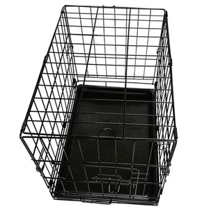 Pet Cage Folding Lockable Dog Black - Black / 18 Inch (1 Door) by FoxHunter