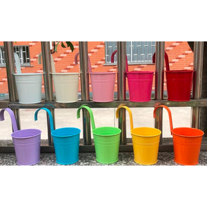 10 Colourful Hanging Flower Pots - Assorted
