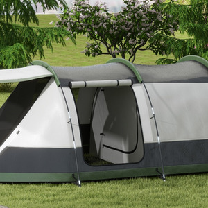 Outsunny 3-4 Man Camping Tent with Bedroom, Living Room and Porch by Outsunny