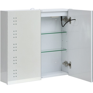 Bathroom 2-bank Dotted Lighted Mirror Cabinet - Silver by Livingandhome