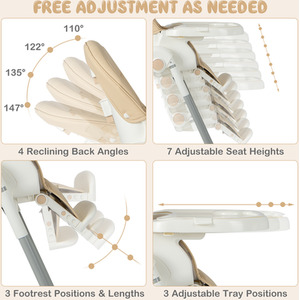 4-in-1 Baby Highchair - Almond Brown by Costway