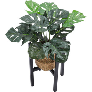 Stretchable Metal Plant Stand Flower Pot Holder - Black by Livingandhome