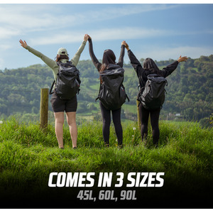 Heavy Duty Waterproof Rucksack 45L-90L - Black / 33cm by MoverX