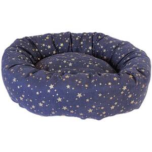 Round Donut Gold Star Anti Anxiety Bed - Blue by Starry Nights