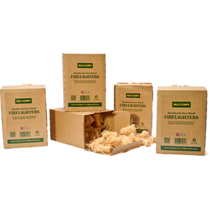 Natural Wood Wool Firelighters - Brown / 5 Boxes by Maxchips