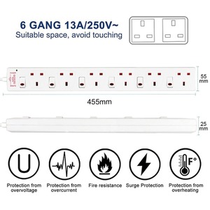6 Gang Individually Switched Surge-Protected Extension Lead by ExtraStar