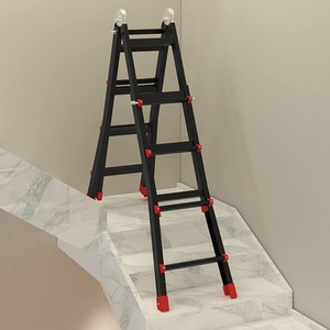 HOMCOM 4M Aluminium Duo Ladder - Black by HOMCOM