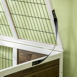 PawHut elevated Wooden Small Animal Cage with Removable Tray - Brown by PawHut