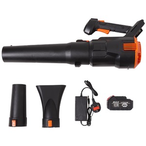 Cordless Handheld Leaf Blower with Battery and Charger - Black+Orange by Livingandhome