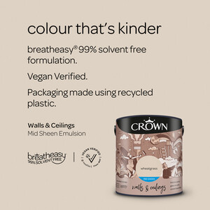 Crown Walls and Ceilings Mid Sheen Emulsion - Wheatgrass / 2.5l by Crown Paints