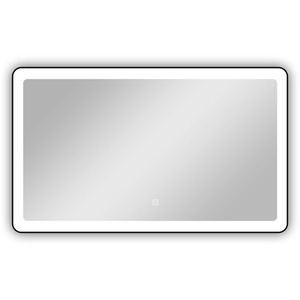 Bathroom Mirror with LED Lights, Black Frame, Rectangle by AicaBathroom