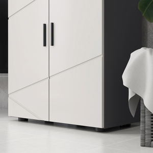 kleankin Small Bathroom Storage Cabinet with Doors and Shelves - Grey by kleankin