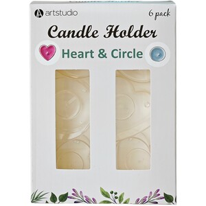 Pack of 6 Candle Holders - White by Artstudio