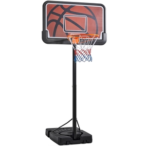 Basketball System with Adjustable Height Pole - Black/Orange by Yaheetech