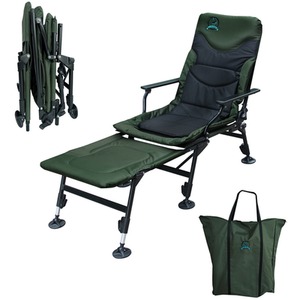 CARPZILLA Folding Fishing Chair with Footrest Green - Dark Green by CARPZILLA