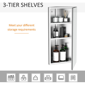 HOMCOM Wall Mounted Bathroom Mirror - Silver by HOMCOM