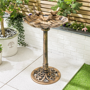 Clam Shell Pedestal Bird Bath by Christow
