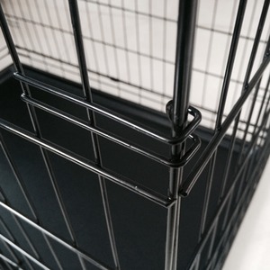 Pet Cage Folding Lockable Dog Black - Black / 24 Inch (2 Door) by FoxHunter