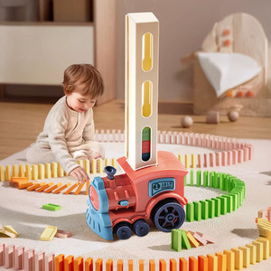 Automatic Domino Laying Train Toy with Light by komore