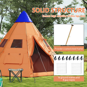 Outsunny 6 Men Tipi Tent by Outsunny