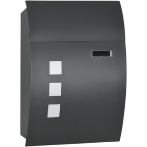 HOMCOM Wall Mounted Letter Box with 2 Keys - Anthracite Grey by HOMCOM