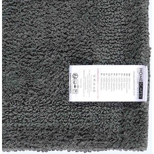Luxury Reversible Cotton Pedestal Mat - Grey by Homescapes
