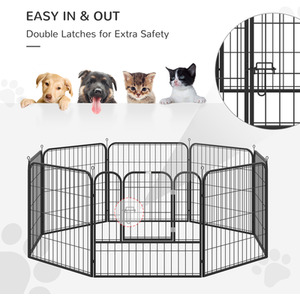 8 Panels Heavy Duty Puppy Play Pen, for Large, Medium Pets by PawHut