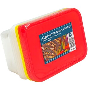 Pack of 5 Containers with Lids - Coloured by Round House