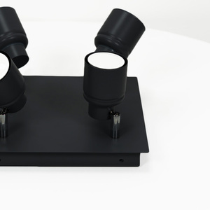 Benton 4 Way Square Plate Ceiling Spotlight Matt Black - Black by ValueLights