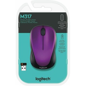 Logitech Wireless Optical Mouse - Multicoloured / M317 Vivid Violet by Logitech