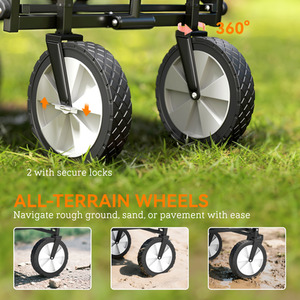 Outsunny Folding Outdoor Storage Bag with Telescopic Handle by Outsunny