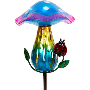 Solar Mushroom Rainbow Stake Light - Multicolour
