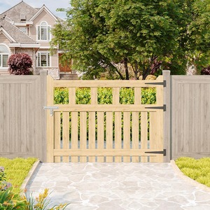 Spruce Wood Garden Fence Gate with Raised Sides by Livingandhome