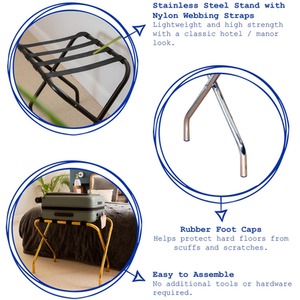 Folding Metal Luggage Rack - Gold / 1 by Harbour Housewares