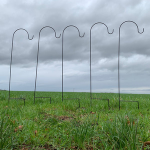 5 Shepherds Crook Black Metal Garden Border Hook (1m) - Black by Selections