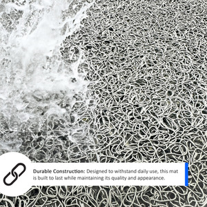 PVC Spaghetti Bath Mat and Pedestal Set - Grey by Nicoman