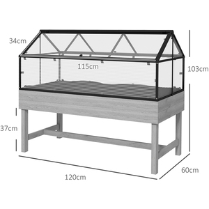 Outsunny Raised Garden Bed with Cold Frame Greenhouse Polycarbonate Panel by Outsunny
