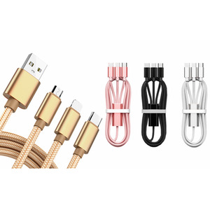 All-In-One USB Fast Charging Braided Cable - Silver