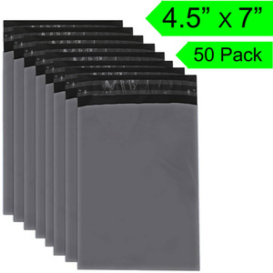 Extra Strong 60 Micron Self Seal Mail Bags - Set of 50 - Grey / 4.5 x 7 Inches by Groundlevel