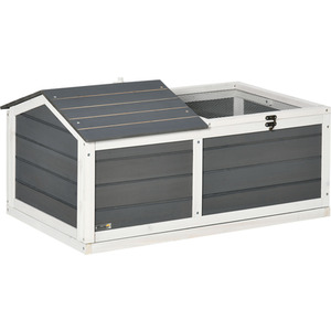 PawHut Tortoise House with Openable Roof, Tray, for Indoor and Outdoor Use - Dark Grey by PawHut