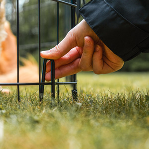 8 Panel Dog Playpen with Door - Black / M by DogCratesPlus